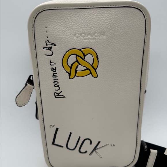Coach Cream Crossbody Bag with Yellow Graphic - Picture 1 of 13